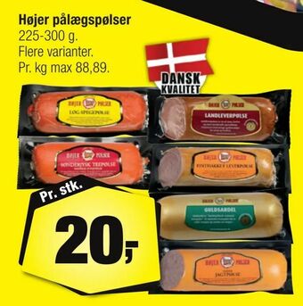 Calle Højer pålægspølser tilbud