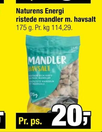 Calle Naturens Energi ristede mandler m. havsalt tilbud