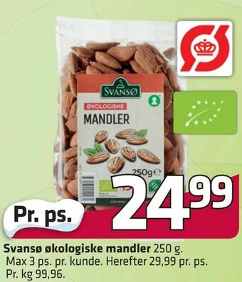 Fleggaard Svansø økologiske mandler tilbud