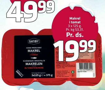 Fleggaard Makrel i tomat tilbud