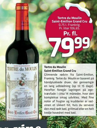 Fleggaard Tertre du Moulin Saint-Emilion Grand Cru tilbud