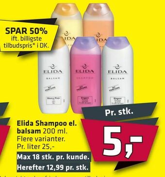 Fleggaard Elida Shampoo el. balsam tilbud
