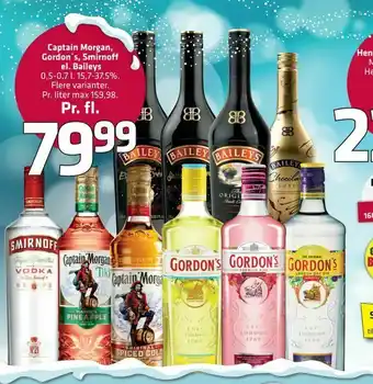 Fleggaard Captain Morgan, Gordon's, Smirnoff el. Baileys tilbud