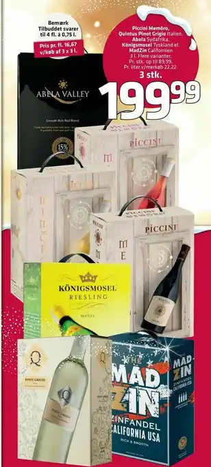 Fleggaard Piccini Memŏro, Quintus Pinot Grigio Abela Königsmosel MadZin tilbud