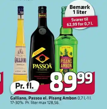 Fleggaard Galliano, Passoa el. Pisang Ambon tilbud