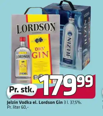 Fleggaard Jelzin Vodka el. Lordson Gin tilbud
