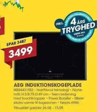 Punkt1 AEG INDUKTIONSKOGEPLADE tilbud