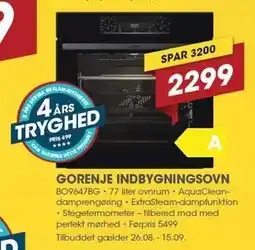 Punkt1 GORENJE INDBYGNINGSOVN tilbud