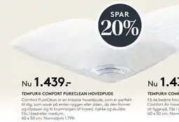 SENG TEMPUR COMFORT PURECLEAN HOVEDPUDE tilbud