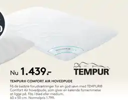 SENG TEMPUR COMFORT AIR HOVEDPUDE tilbud