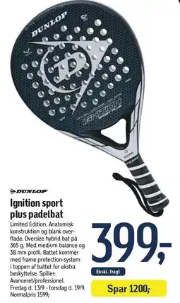 Føtex Dunlop Ignition Sport plus padelbat tilbud