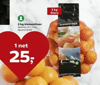 Kvickly 2 kg klementiner tilbud