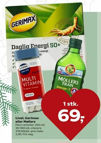 Kvickly Livol, Gerimax eller Møllers tilbud