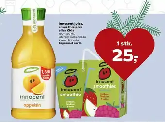 Kvickly Innocent juice, smoothie plus eller Kids tilbud
