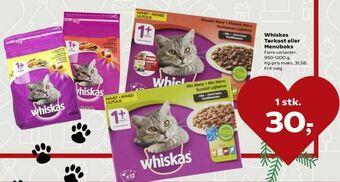 Kvickly Whiskas Tørkost eller Menuboks tilbud