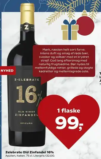 Kvickly Zelebrate Old Zinfandel 16% tilbud