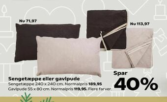 Kvickly Sengetæppe eller gavlpude tilbud