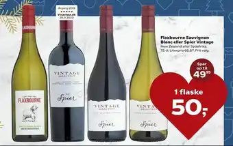Kvickly Flaxbourne Sauvignon Blanc eller Spier Vintage tilbud