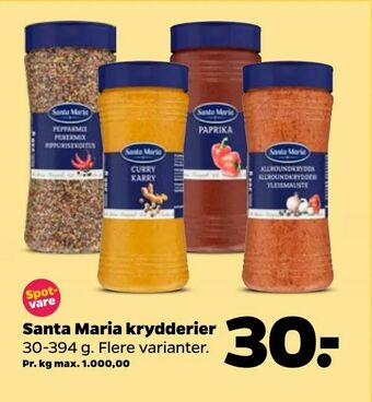 Netto Santa Maria krydderier tilbud