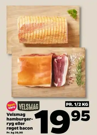 Netto Velsmag hamburgerryg eller røget bacon tilbud