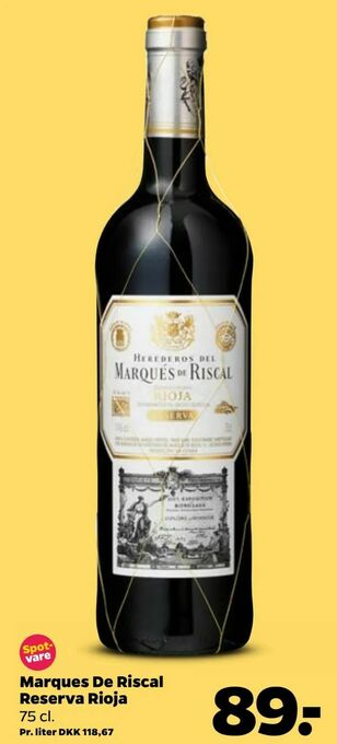 Netto Marques De Riscal Reserva Rioja tilbud