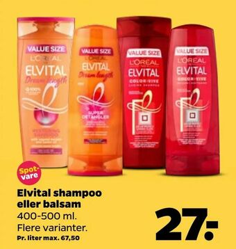Netto Elvital shampoo eller balsam tilbud