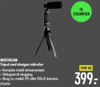 Wistream Tripod Med Shotgun Mikrofon