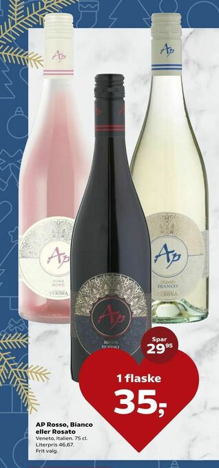 SuperBrugsen AP Rosso, Bianco eller Rosato tilbud