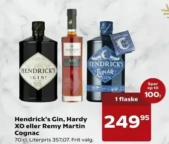 Hendrick's Gin, Hardy XO eller Remy Martin Cognac
