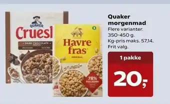 SuperBrugsen Quaker morgenmad tilbud