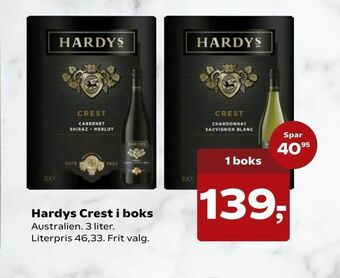 SuperBrugsen Hardys Crest i boks tilbud
