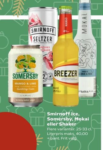 SuperBrugsen Smirnoff Ice, Somersby, Mokai eller Shaker tilbud