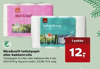 SuperBrugsen Nice&soft toiletpapir eller køkkenrulle tilbud