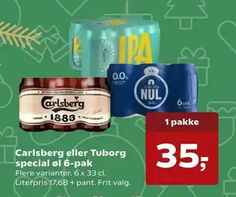 SuperBrugsen Carlsberg eller Tuborg special øl 6-pak tilbud
