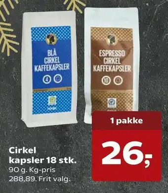 SuperBrugsen Cirkel kapsler 18 stk tilbud