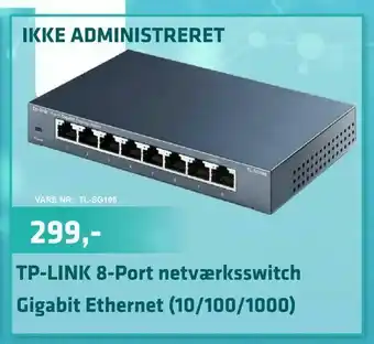 LabTech Data TP-LINK 8-Port netværksswitch Gigabit Ethernet (10/100/1000) tilbud