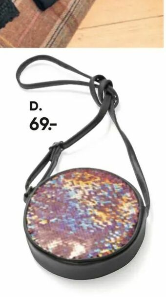 Bilka Rund paillet taske tilbud