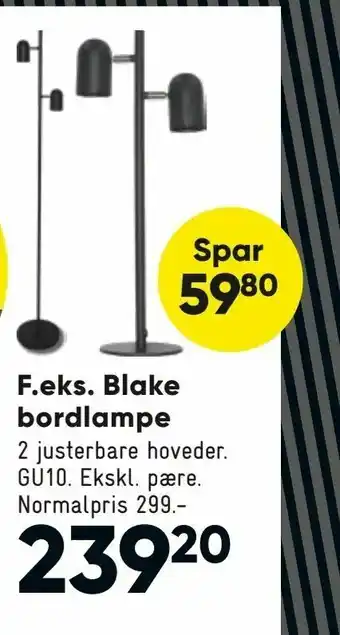 Bilka F.eks. Blake bordlampe tilbud