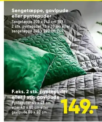 Bilka Sengetæppe, gavlpude eller pyntepuder tilbud
