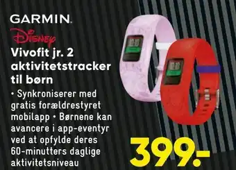 Bilka Vivofit jr. 2 aktivitet stracker til børn tilbud