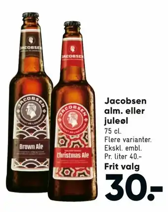 Bilka Jacobsen alm. eller juleøl tilbud