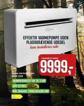 Skousen Qlima varmepumpe WDH 229 tilbud