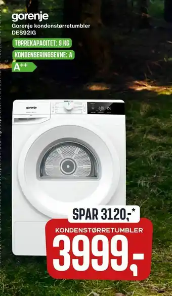 Skousen Gorenje kondenstørretumbler DES92IG tilbud