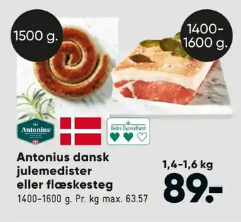 Bilka Antonius dansk jule medister eller flæskesteg tilbud