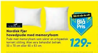 Bilka Nordisk Fjer hovedpude med memoryfoam tilbud