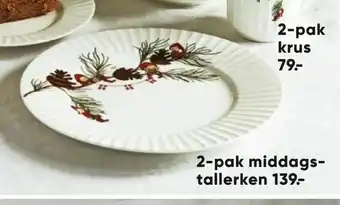 Bilka 2-pak middags tallerken tilbud
