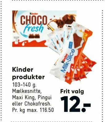 Bilka Kinder produkter tilbud