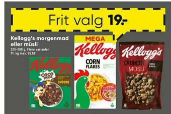 Bilka Kellogg's morgenmad eller müsli tilbud