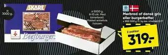 Bilka Mørbrad af dansk gris eller burgerbøffer tilbud