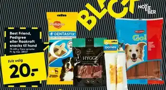 Bilka Best Friend, Pedigree eller Raakraft snacks til hund tilbud
